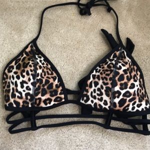 Cheetah print bathing suit top